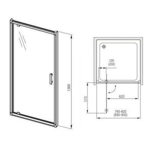 Душові двері Aquaform Lugano 103-06705
