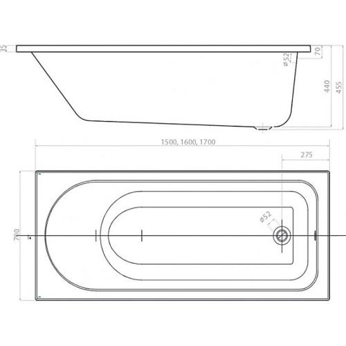Акриловая ванна Коломбо Акцент 170х70 Акриловая ванна Коломбо Акцент 170х70