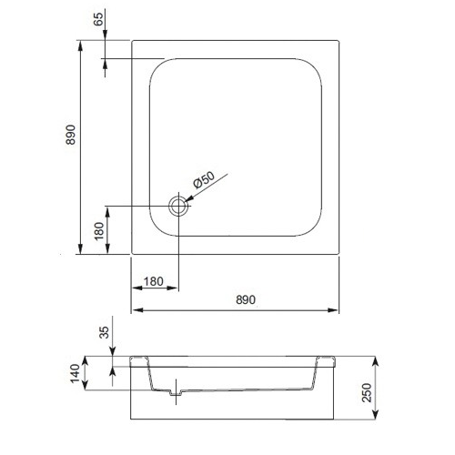 Піддон акриловий Aquaform Standart 201-18502