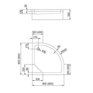 Поддон акриловый Aquaform Standart 200-18504