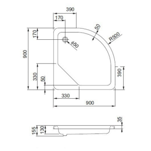 Поддон акриловый Aquaform Standart 200-35024