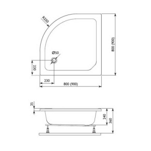 Піддон акриловий Aquaform Plus 200-18611