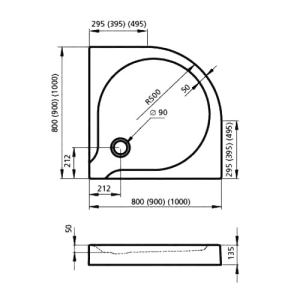 Поддон акриловый Aquaform Delta 200-06905