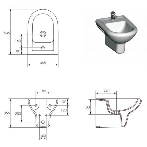 Cersanit Iryda Біде навісне Cersanit Iryda Біде навісне