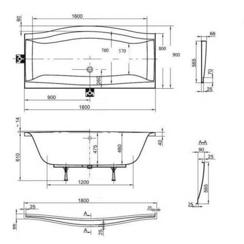 Ванна акрилова Bisante Монако