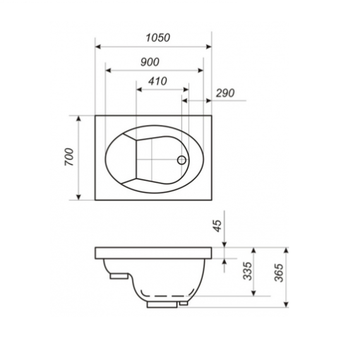 Ванна акрилова Bisante Міні Ванна акрилова Bisante Міні