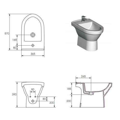 Cersanit Olimpia Биде напольное