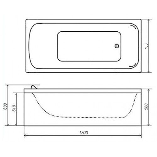 Акрилова ванна Тритон Стандарт Ультра-170х70 (сифон у подарунок)