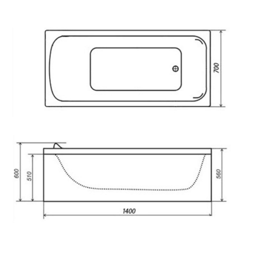 Акриловая ванна Тритон Стандарт 140х70 (сифон в подарок) Акриловая ванна Тритон Стандарт 140х70 (сифон в подарок)