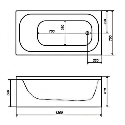 Акриловая ванна Тритон Стандарт 120х70 (сифон в подарок)