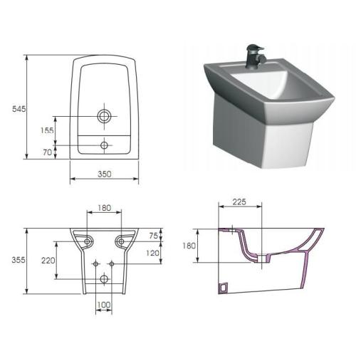 Cersanit Symfonia Біде навісне Cersanit Symfonia Біде навісне