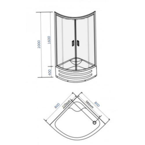 Душевая кабина EGER TISZA MELY 599-186 (80х80) Душевая кабина EGER TISZA MELY 599-186 (80х80)
