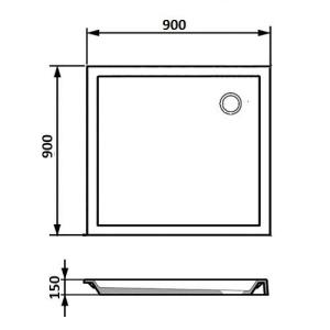 Піддон акриловий EGER FRIDA 599-151/2, (90)