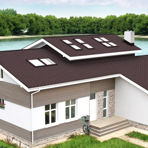 Битумная черепица Ruflex Mint SOTA Коричневый Битумная черепица Ruflex Mint SOTA Коричневый