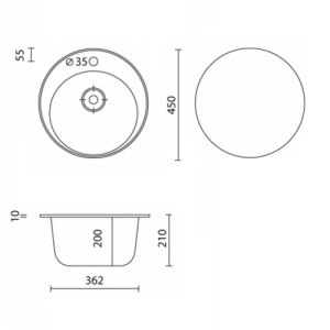 Гранитная мойка Granitika Round