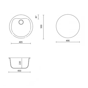 Гранитная мойка Granitika Round Bevel