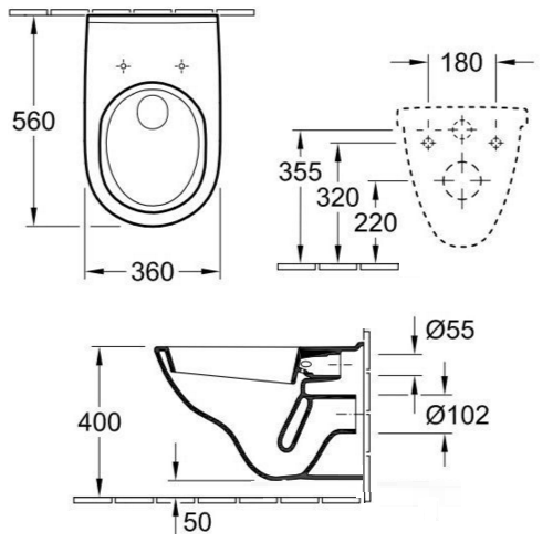 Унитаз подвесной Villeroy & Boch O. Nova Direct Flush