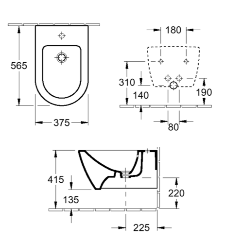 Биде подвесное Villeroy & Boch SUBWAY 2.0 Биде подвесное Villeroy & Boch SUBWAY 2.0