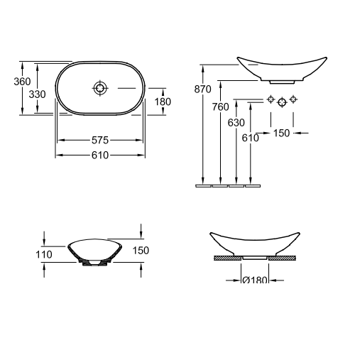 Раковина Villeroy & Boch My Nature 411060