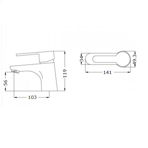 Змішувач для умивальника Invena Natea BU-76-001
