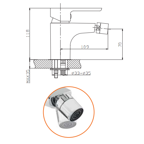 Змішувач для біде Invena Kastos BB-16-001