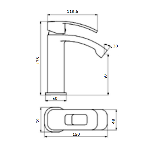 Змішувач для умивальника Invena UNIQUA EXE BU-77-001 Змішувач для умивальника Invena UNIQUA EXE BU-77-001
