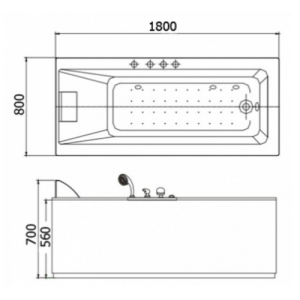 Гідромасажна ванна Appollo AT-9014, ліва