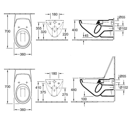 Унитаз подвесной Villeroy & Boch O. Nova Vita 76011001 Унитаз подвесной Villeroy & Boch O. Nova Vita 76011001