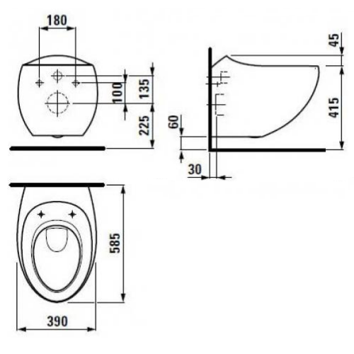 Унитаз подвесной Laufen Alessi 20976