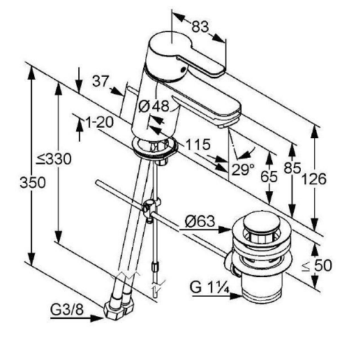 Набір змішувачів KLUDI Logo Neo 372820575 + 376810575 + 681600500 (3 в 1)