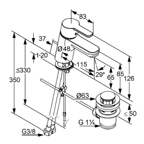 Набір змішувачів KLUDI Logo Neo 378450575 (3 до 1)