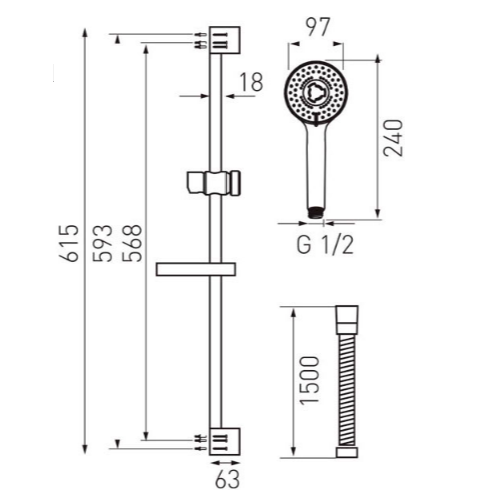 Набор смесителей FERRO Algeo BAG2 + BAG1 + N340 Набор смесителей FERRO Algeo BAG2 + BAG1 + N340