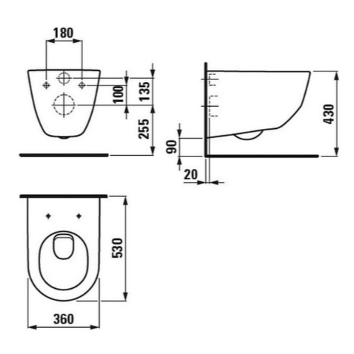 Унитаз подвесной Laufen PRO 2096.6 Унитаз подвесной Laufen PRO 2096.6