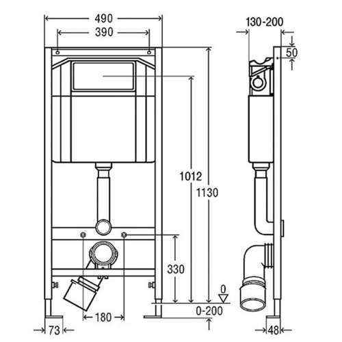 Комплект инсталяции Viega-606688 + унитаз Keramag + кнопка 654498 Комплект инсталяции Viega-606688 + унитаз Keramag + кнопка 654498