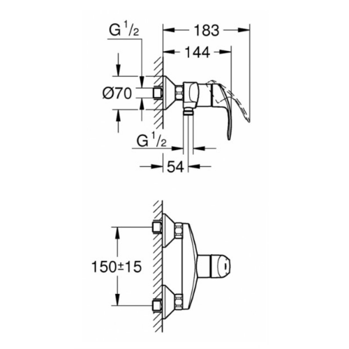 Набір змішувачів Grohe EuroSmart 123244 (3 до 1) Набір змішувачів Grohe EuroSmart 123244 (3 до 1)