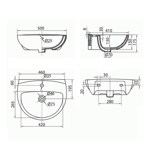 Умывальник KOLO Freja 50 Умывальник KOLO Freja 50