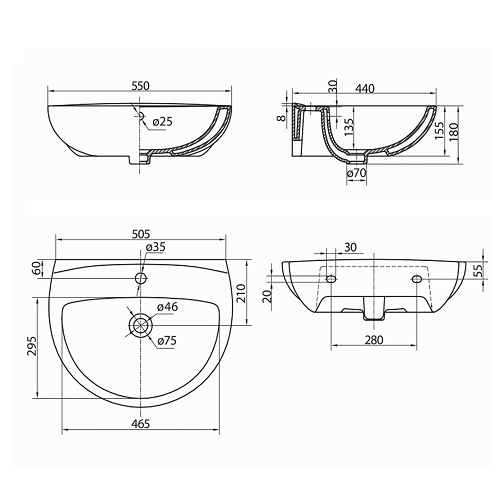 Умивальник KOLO Freja 55