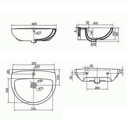 Умывальник KOLO Freja 60 Умывальник KOLO Freja 60
