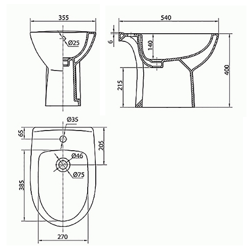 KOLO Freja Биде напольное