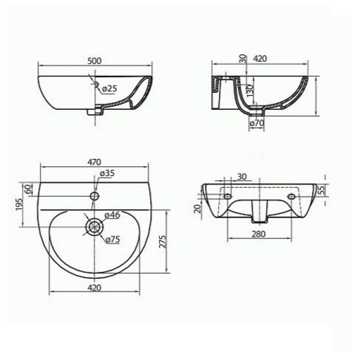 Умывальник KOLO Runa 50
