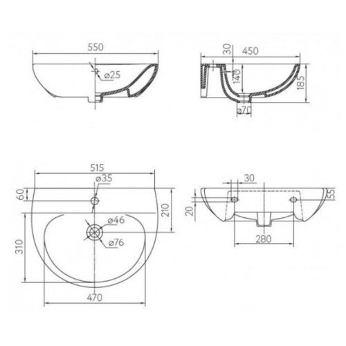 Умывальник KOLO Runa 55