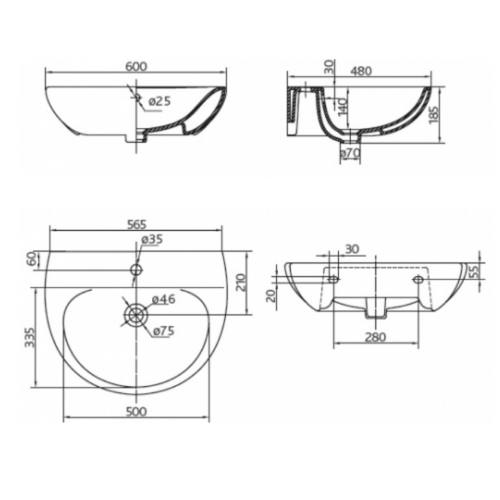Умывальник KOLO Runa 60 Умывальник KOLO Runa 60