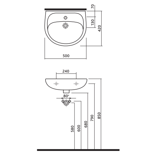 Умывальник KOLO SOLO 50