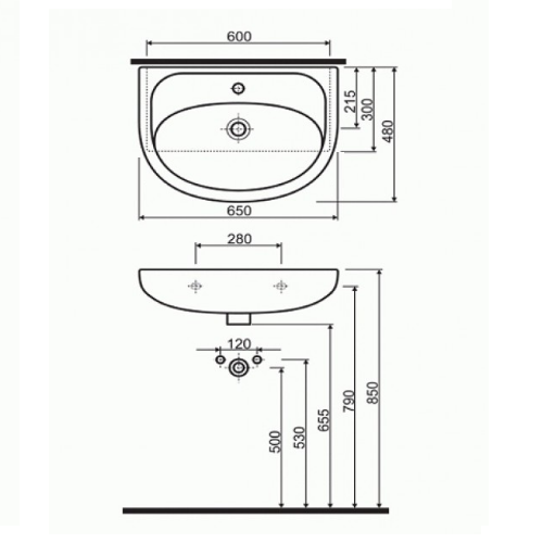 Умивальник меблевий KOLO Nova 65 Умивальник меблевий KOLO Nova 65