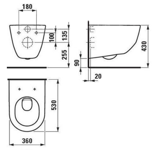 Унитаз подвесной Laufen PRO NEW 6195.6 Унитаз подвесной Laufen PRO NEW 6195.6