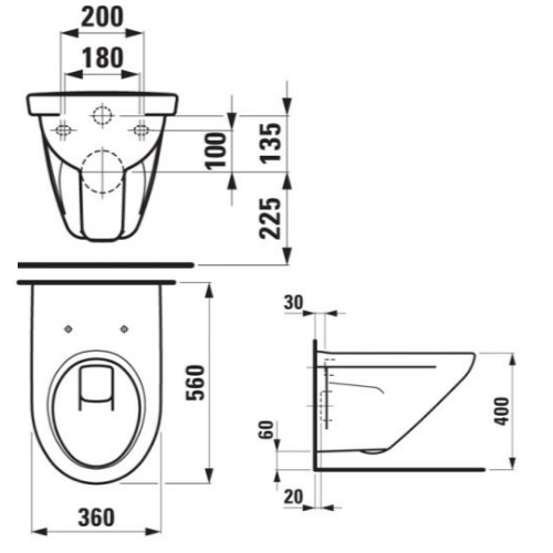 Унитаз подвесной Laufen Moderna R2054.1