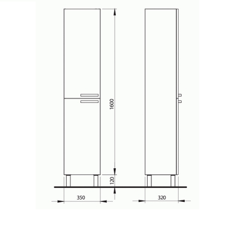 KOLO Шафка FREJA бічна висока KOLO Шафка FREJA бічна висока
