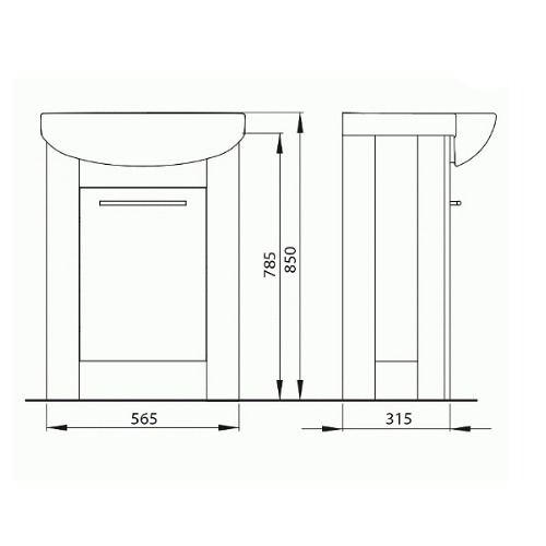 KOLO Шафка RUNA під умивальник 60 см