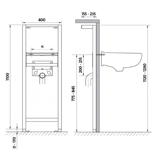 Інсталяція каркас для умивальника Cersanit Інсталяція каркас для умивальника Cersanit