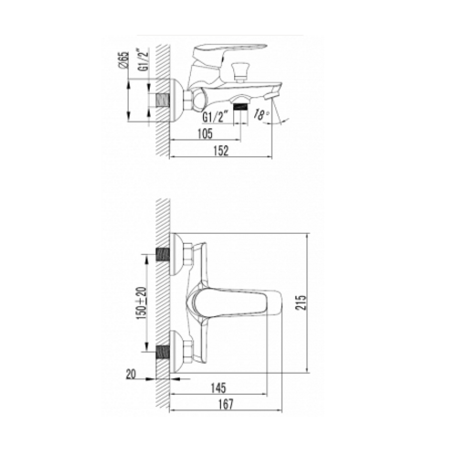 Набор смесителей Volle Nemo 15141100 + 15142100 + 15146100 (3 в 1)